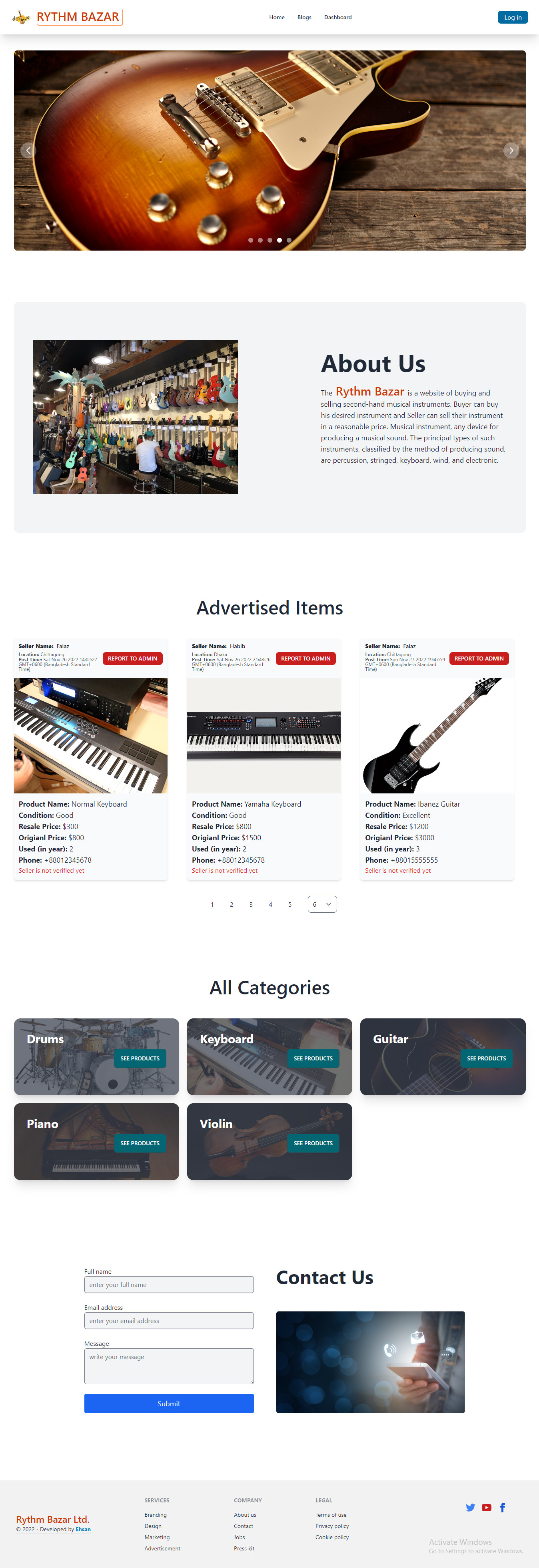 Rythm Bazar Website